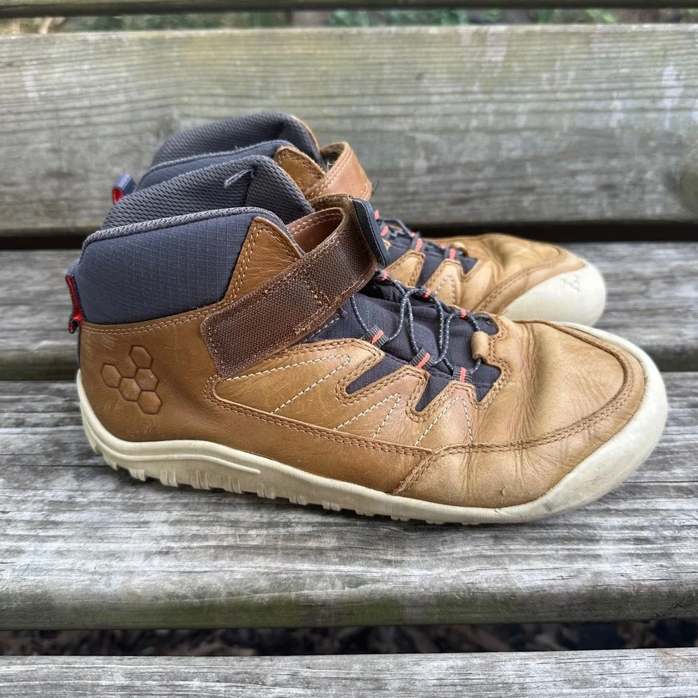 Vivobarefoot Tracker AT Kids Leather Barefoot Boots Brown EU Sz 37 US Sz 5 5.5